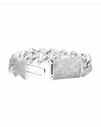 Cuban Link Bracelet 14K Gold Plated Moissanite VVS - Front View