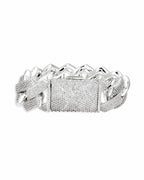 Cuban Link Bracelet 14K Gold Plated Moissanite VVS - Detail Close Up