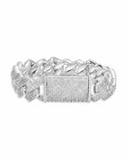 Cuban Link Bracelet 14K Gold Plated Moissanite VVS - Side View