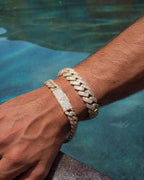 Cuban Link Bracelet 14K Gold Plated Moissanite VVS - Lifestyle
