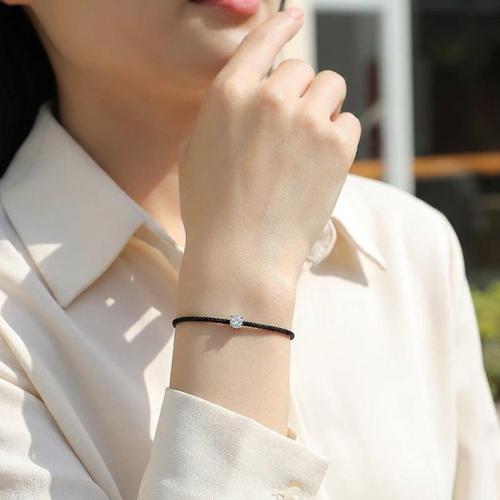 Red String Moissanite Bracelet