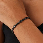 Midnight Black Moissanite Clover Bracelet