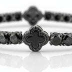 Midnight Black Moissanite Clover Bracelet