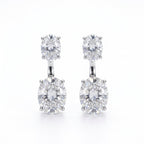 Dual Oval Moissanite Drop Earrings