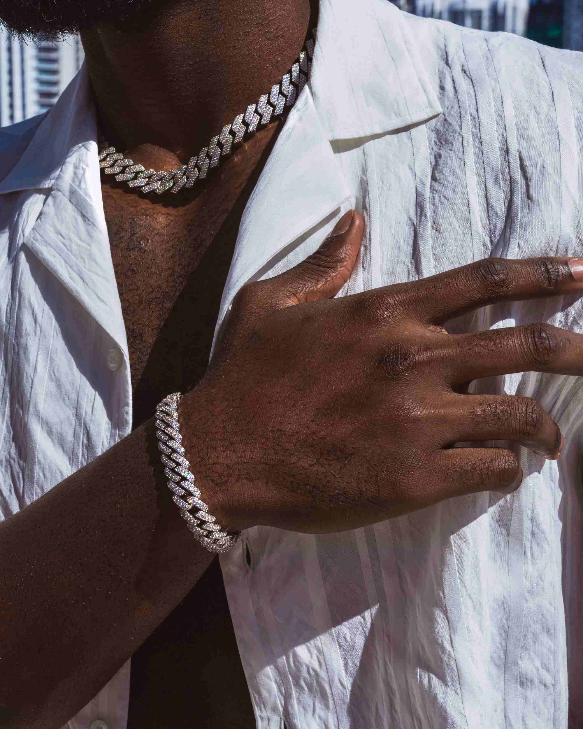 VVS Cuban Link Bracelet 14K White Gold